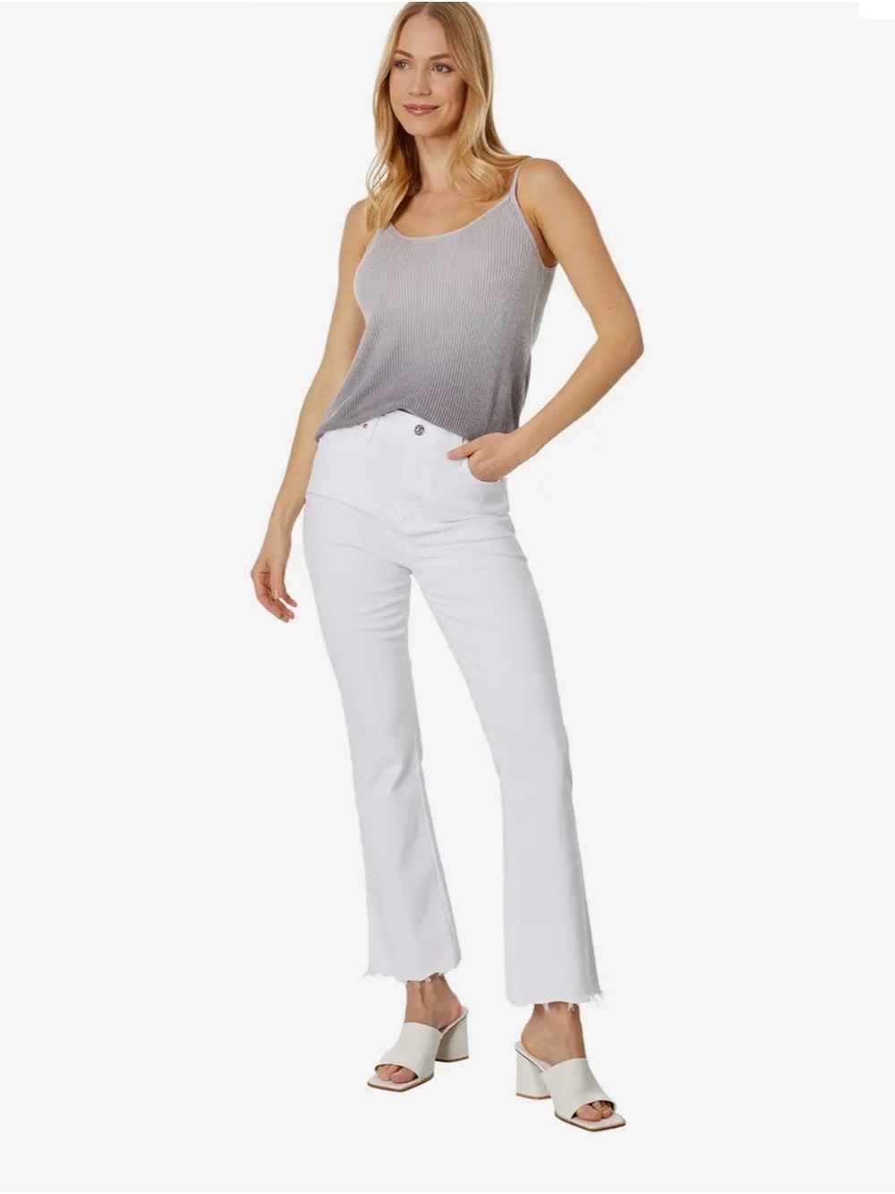 PAIGE Claudine White High-Rise Flare Jeans EUC